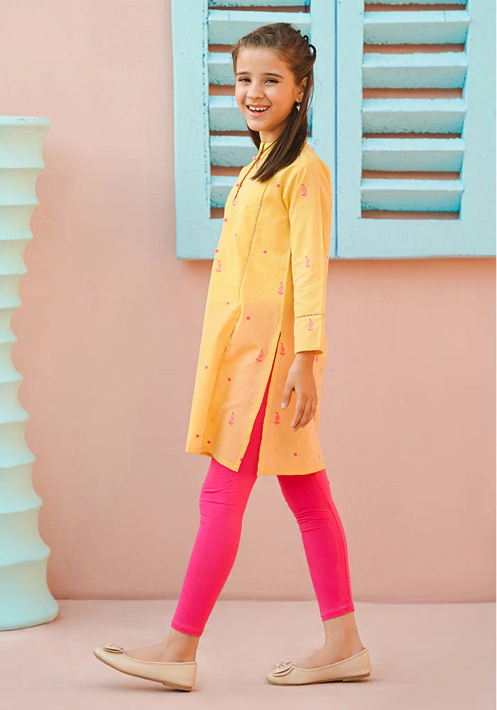 Ochre Clothing Cotton Chambray Printed Kurta - Image 4