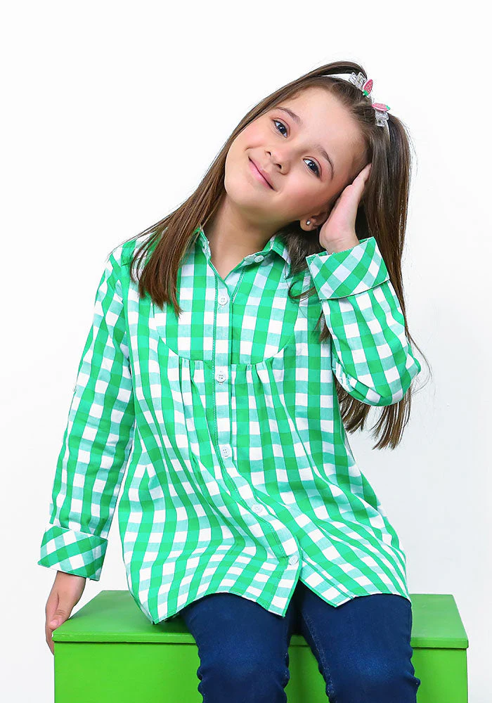 Ochre Clothing Cotton Chequered Top - Image 2