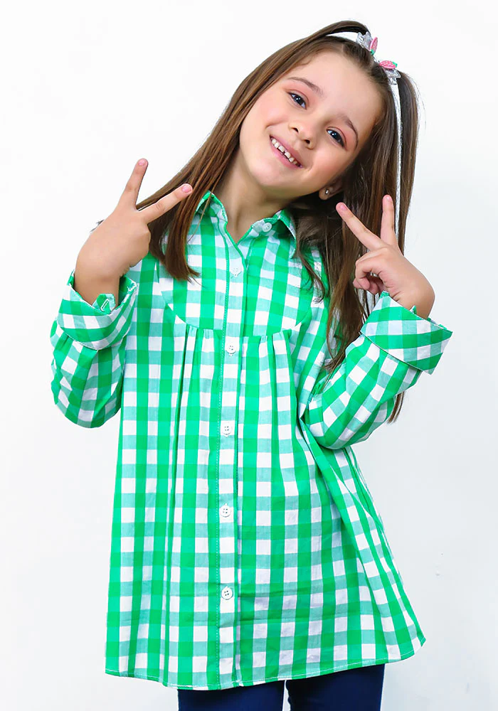 Ochre Clothing Cotton Chequered Top - Image 3
