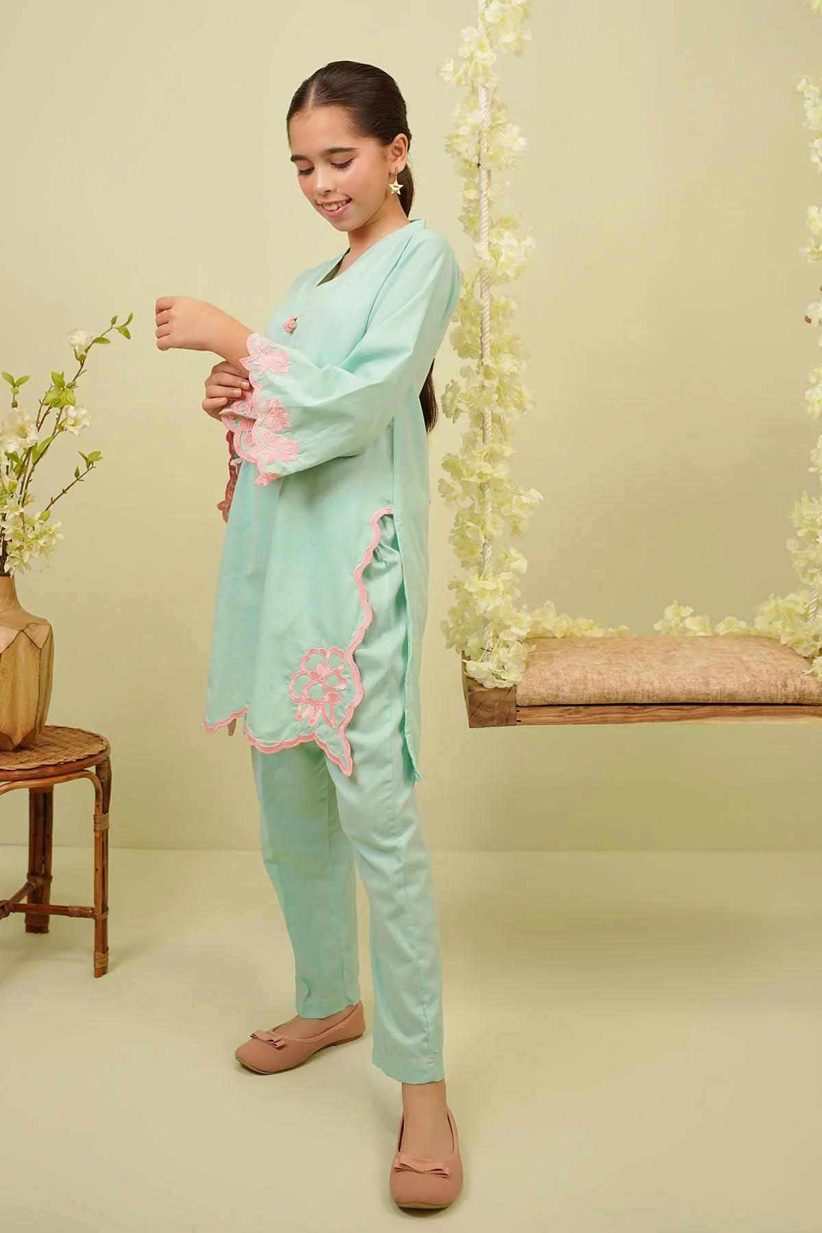 Ochre Clothing Cotton Embroidered 2 Pc Suit - Image 4