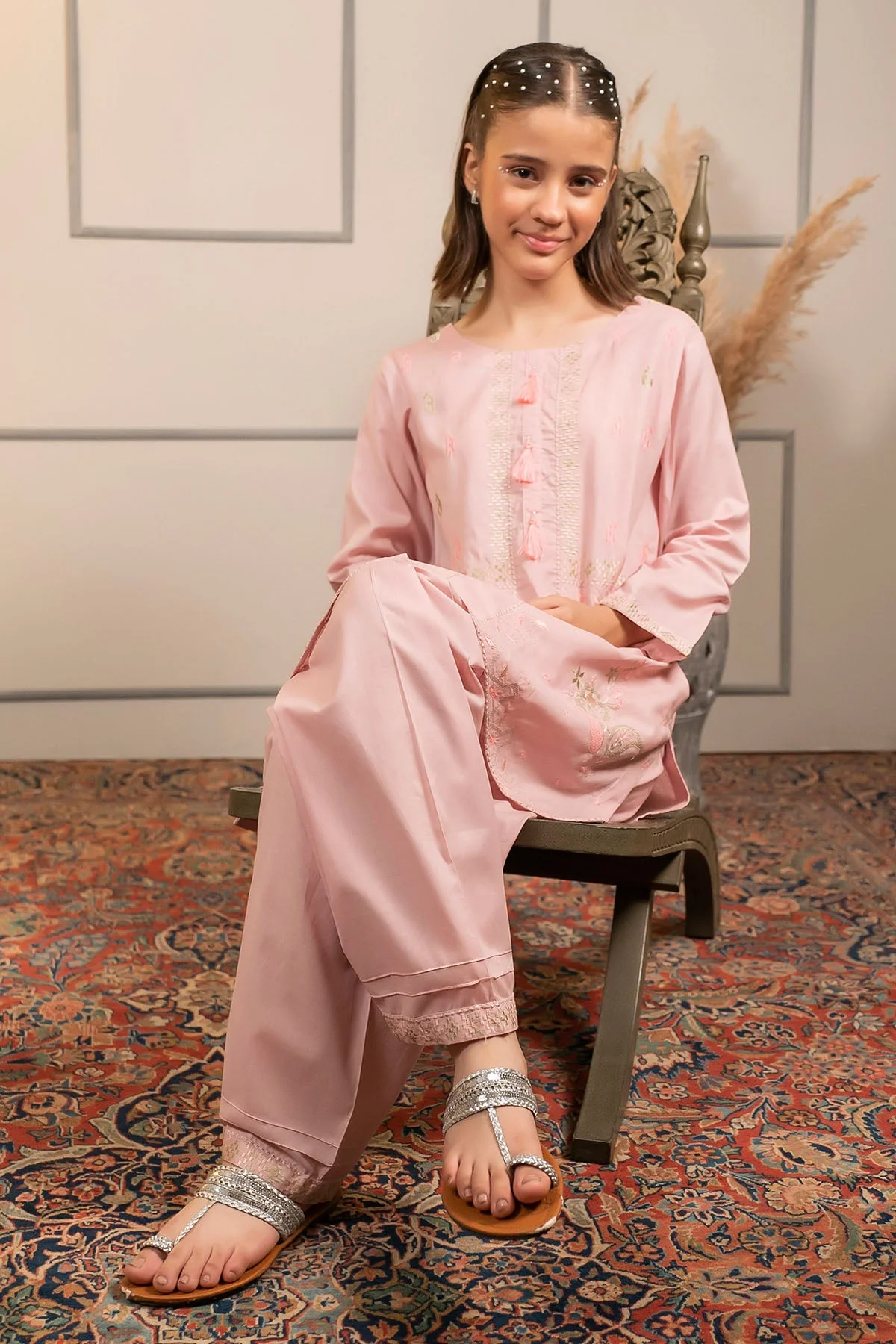 Ochre Clothing Cotton Embroidered 2 Pc Suit - Image 4