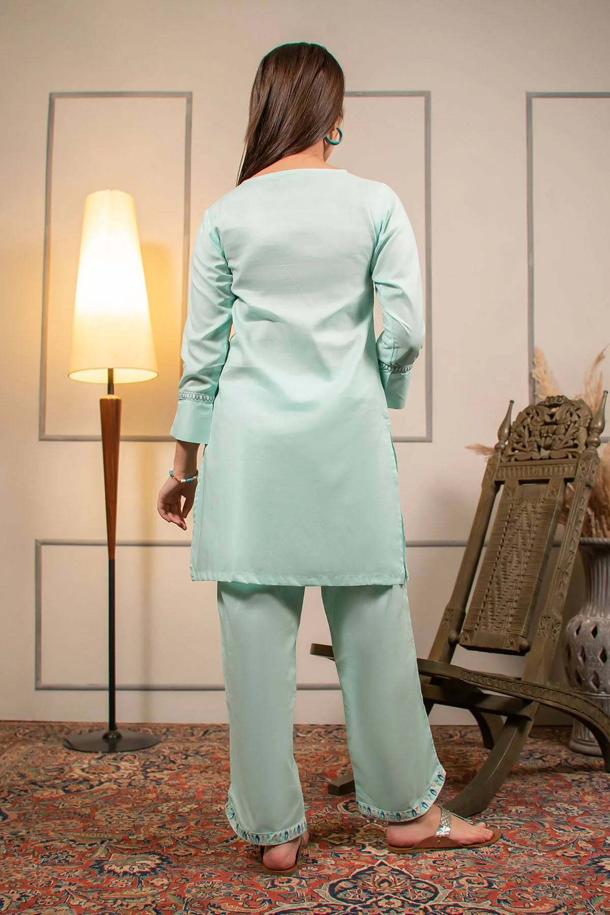 Ochre Clothing Cotton Embroidered 2 Pc Suit - Image 5