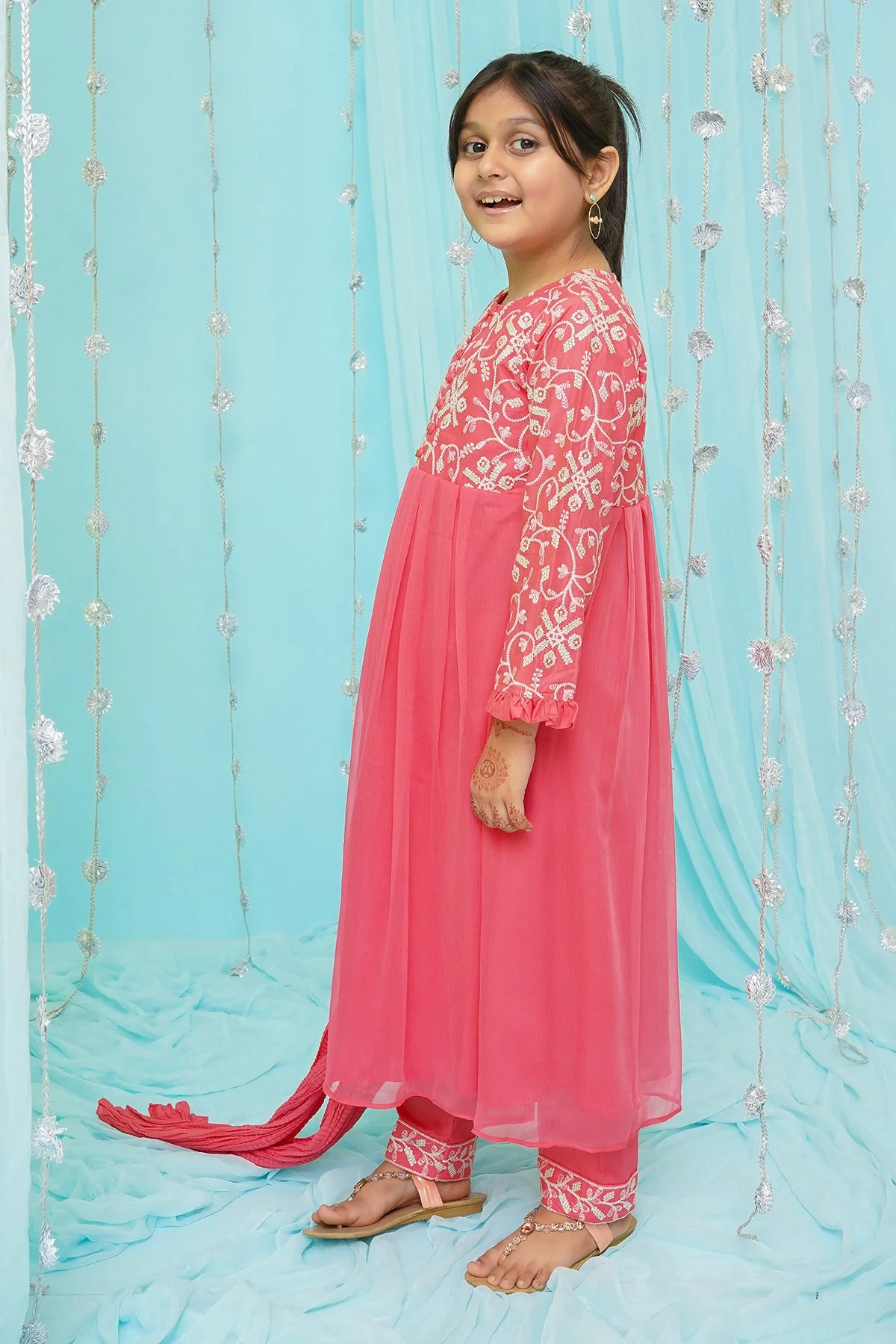 Ochre Clothing Cotton Embroidered 3 Pc Suit - Image 4