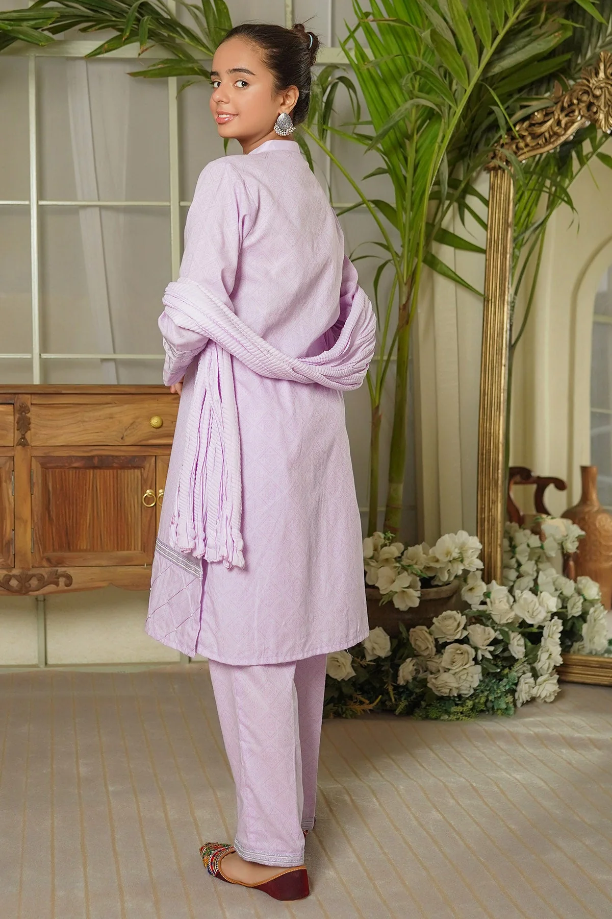 Ochre Clothing Cotton Embroidered 3 Pc Suit - Image 4
