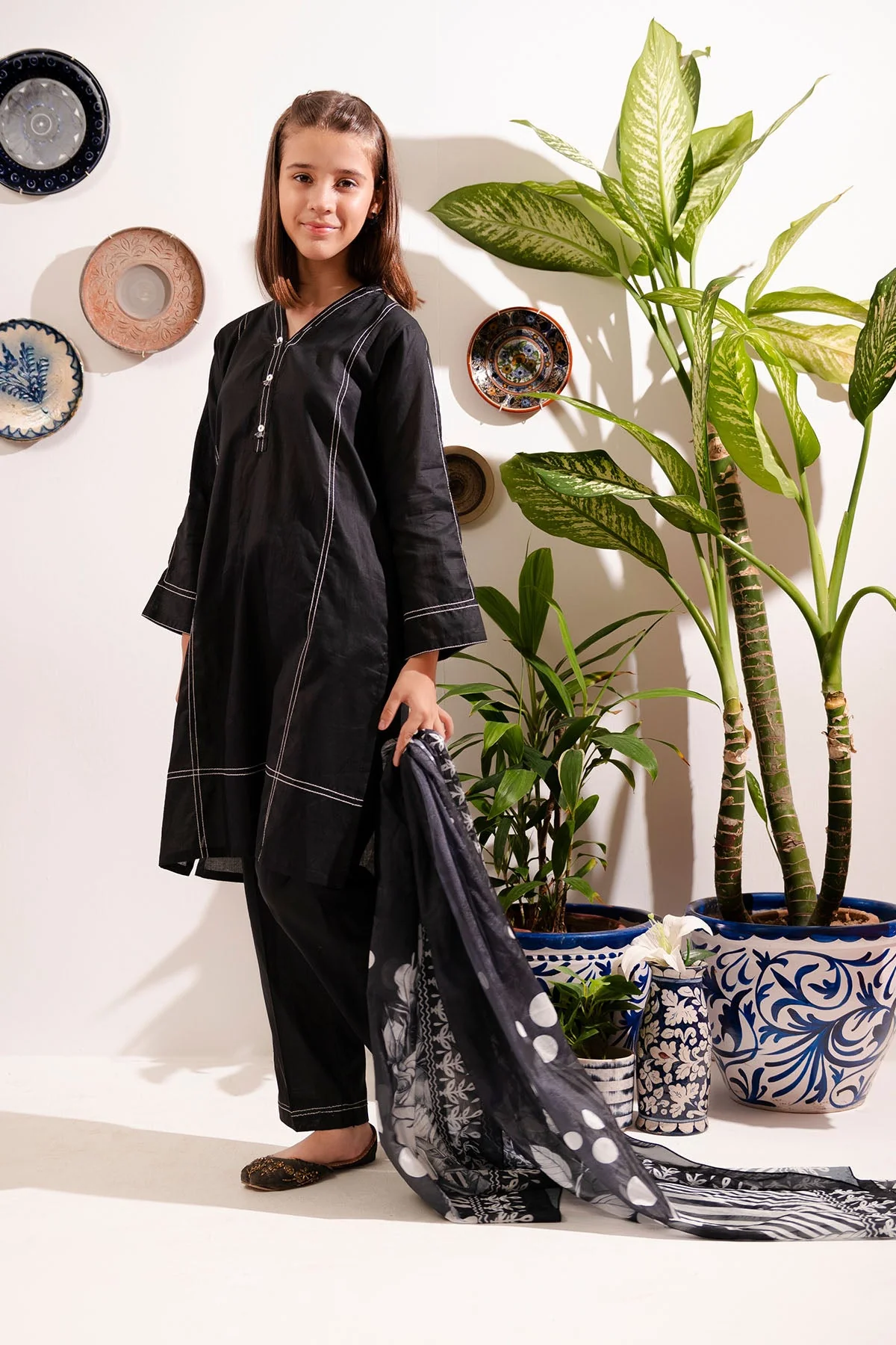 Ochre Clothing Cotton 3 Pc Suit