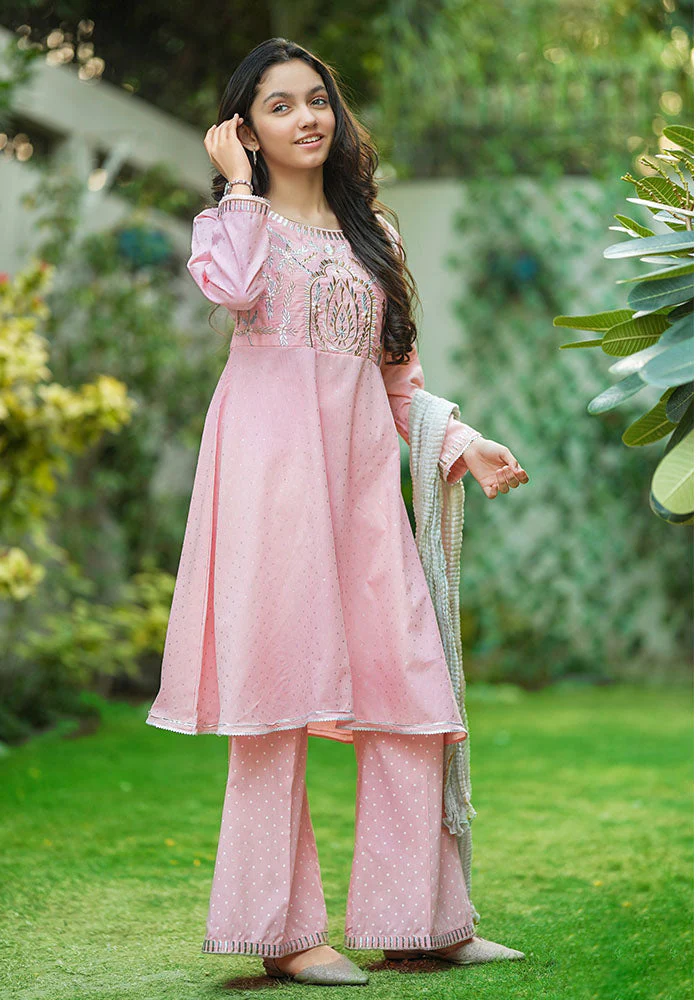 Ochre Clothing Cotton Embroidered 3 Pc Suit - Image 3