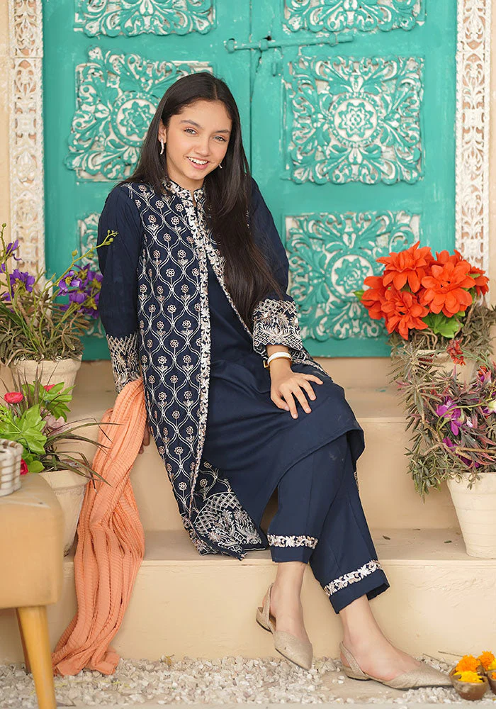 Ochre Clothing Cotton Embroidered 3 Pc Suit - Image 5