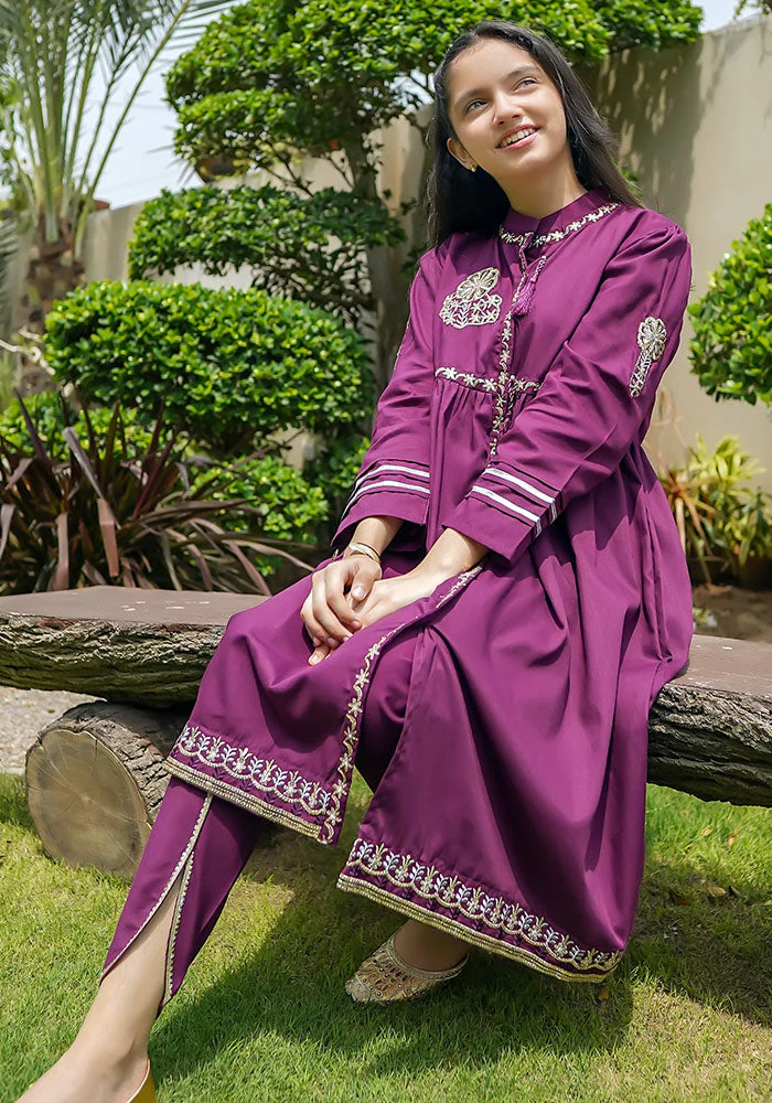 Ochre Clothing Cotton Embroidered 3 Pc Suit - Image 5