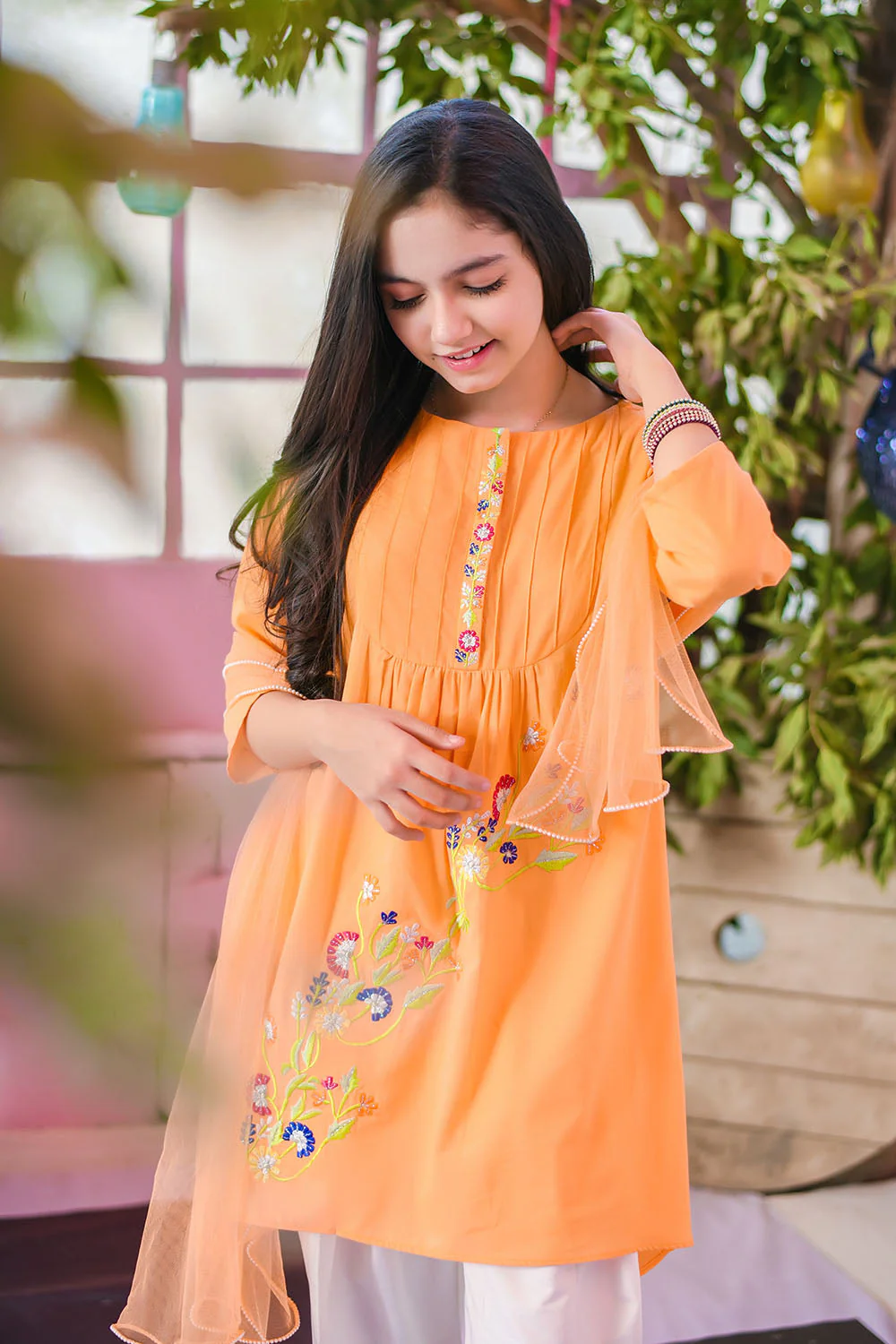 Ochre Clothing Cotton Embroidered 3 Pc Suit - Image 2
