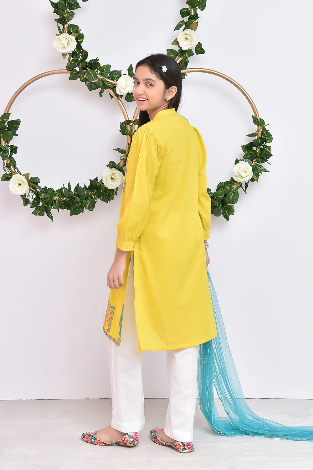 Ochre Clothing Cotton Embroidered 3 Pc Suit - Image 5