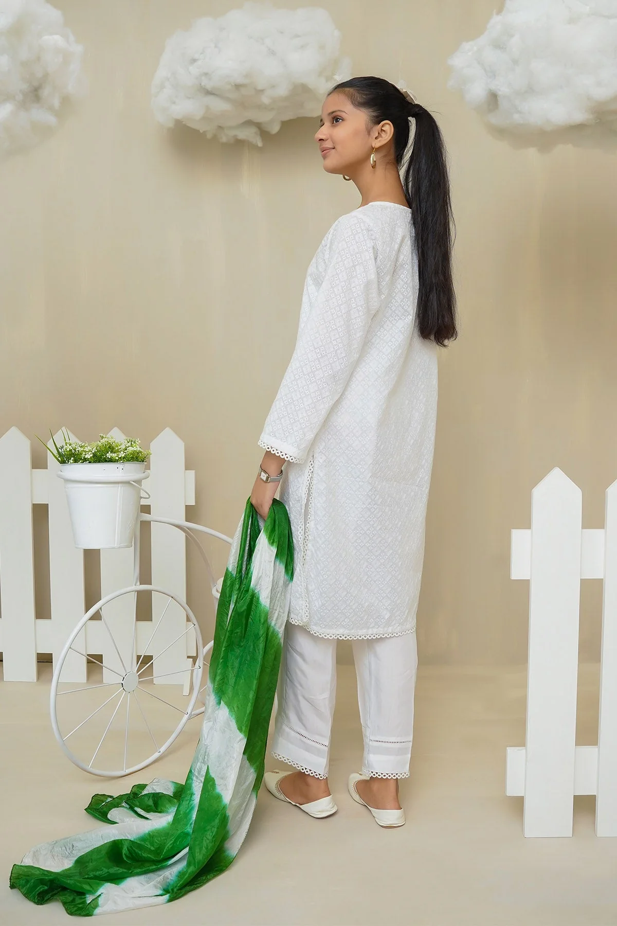 Ochre Clothing Cotton Hand Adda Work 3 Pc Suit - Image 5