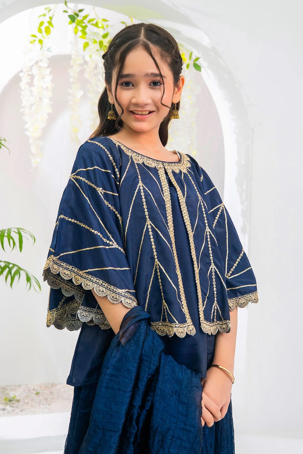 Ochre Clothing Cotton Silk Embroidered 3 Pc Suit-EX-21 - Image 3