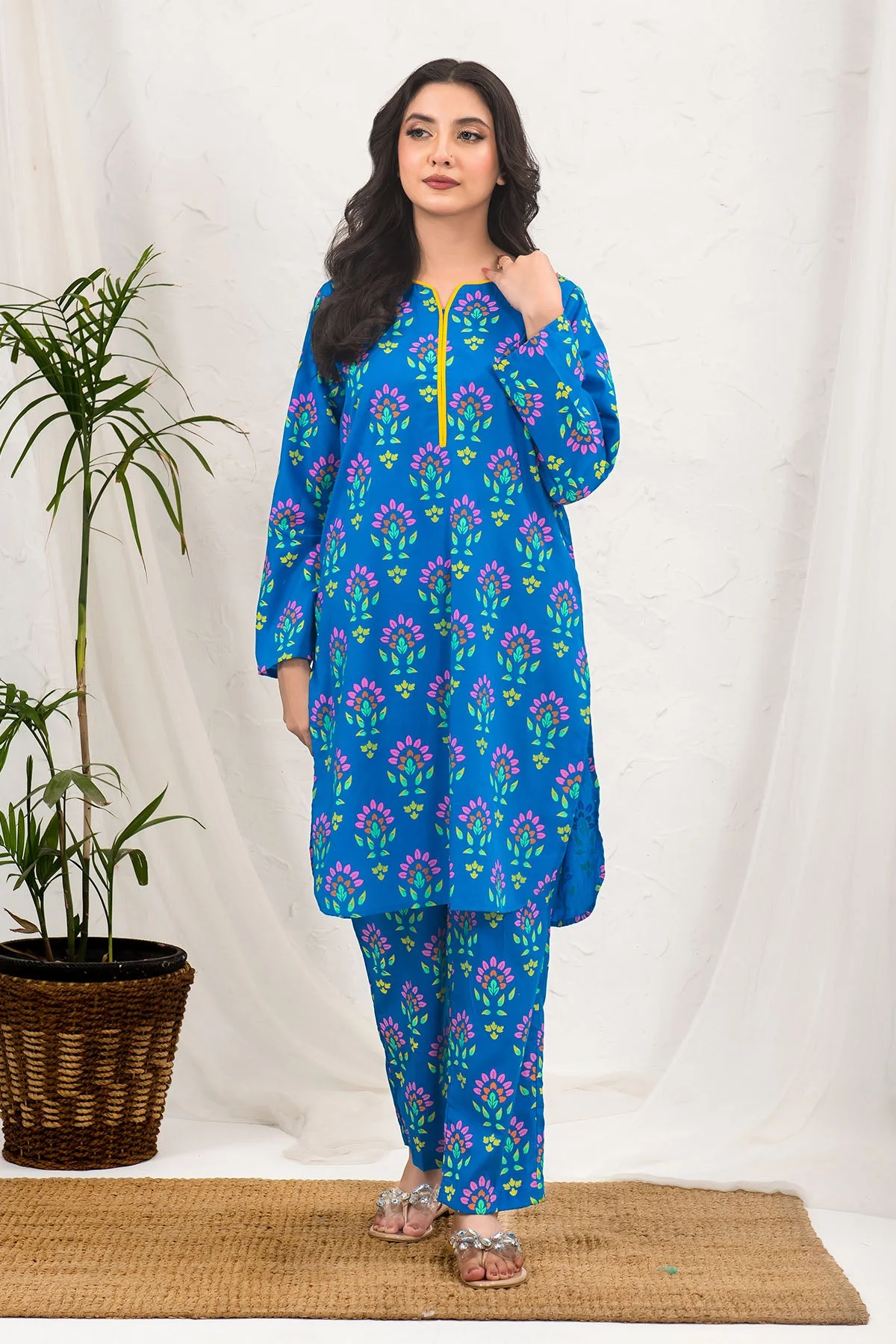 Ochre Clothing Cotton Printed 2 Pc Suit Suit-SOLP-01