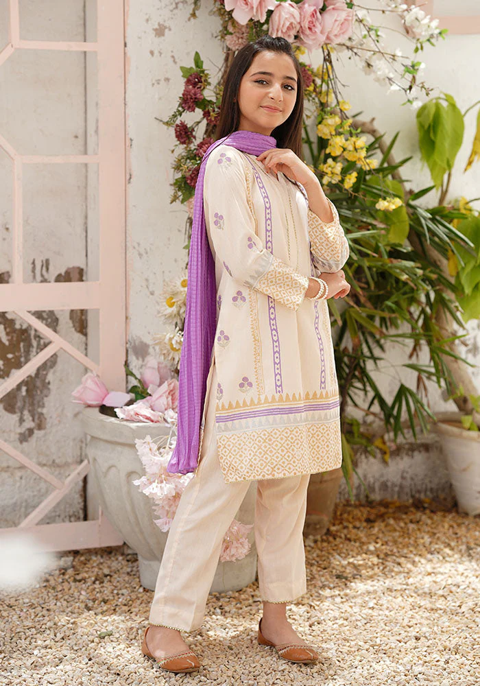 Ochre Clothing Cotton Printed 3 Pc Suit - Image 2
