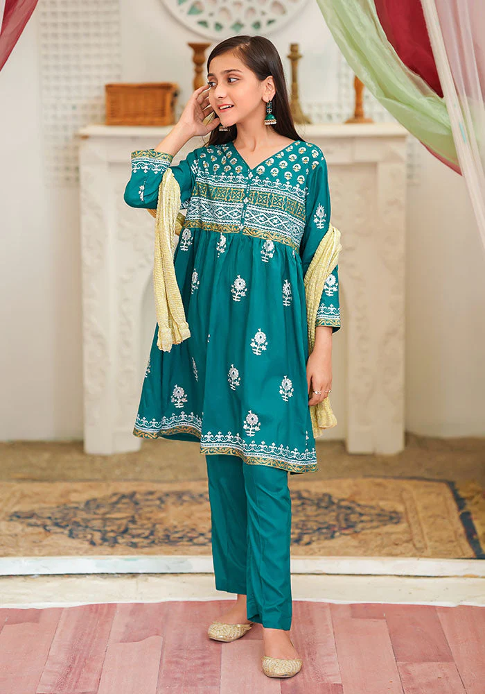 Ochre Clothing Cotton Printed 3 Pc Suit - Image 3