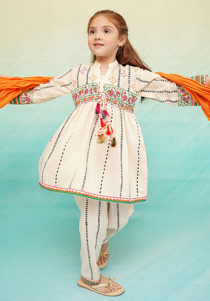 Ochre Clothing Cotton Printed 3 Pc Suit - Image 2