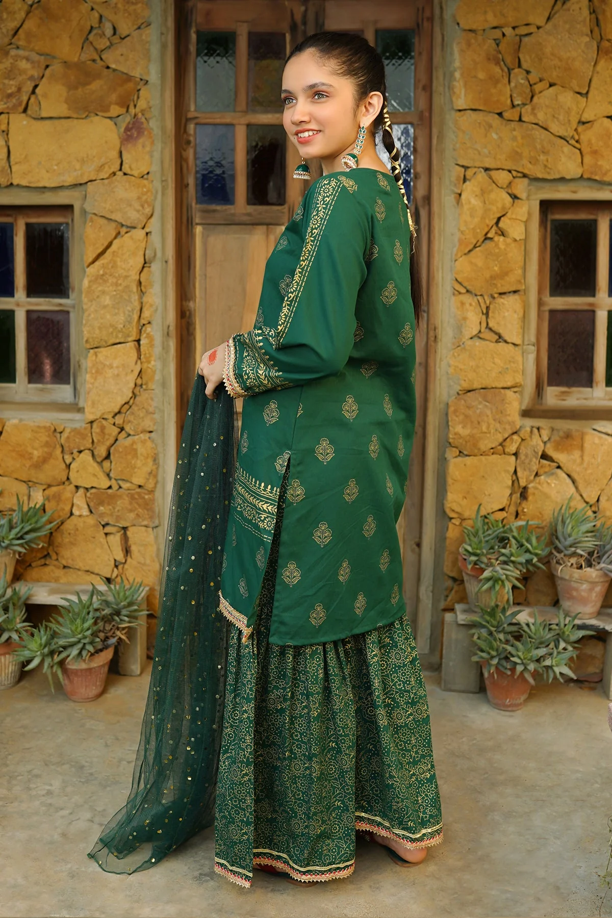 Ochre Clothing Cotton Printed 3 Pc Suit - Image 3