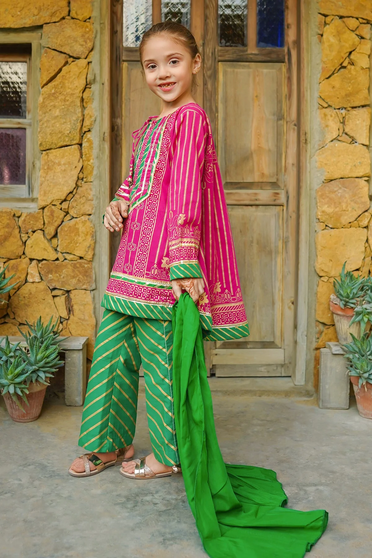 Ochre Clothing Cotton Printed 3 Pc Suit - Image 3