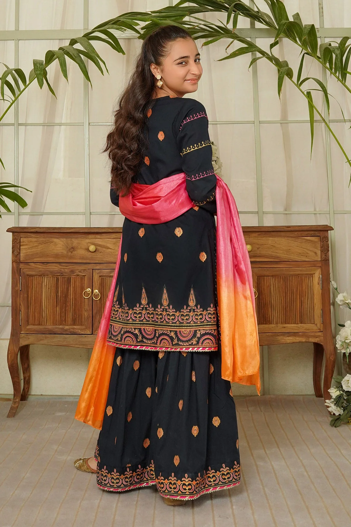 Ochre Clothing Cotton Printed 3 Pc Suit - Image 5
