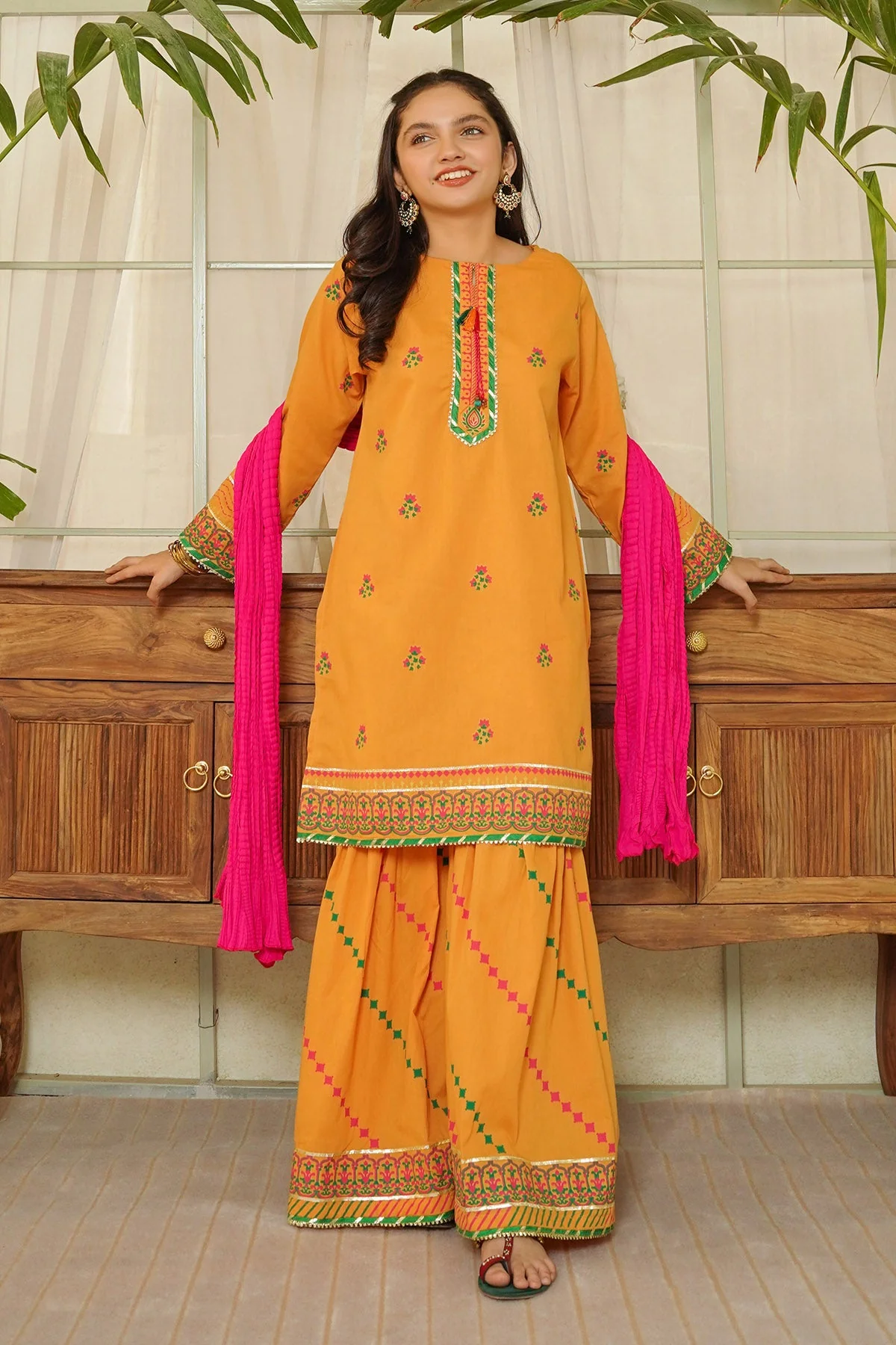 Ochre Clothing Cotton Printed 3 Pc Suit