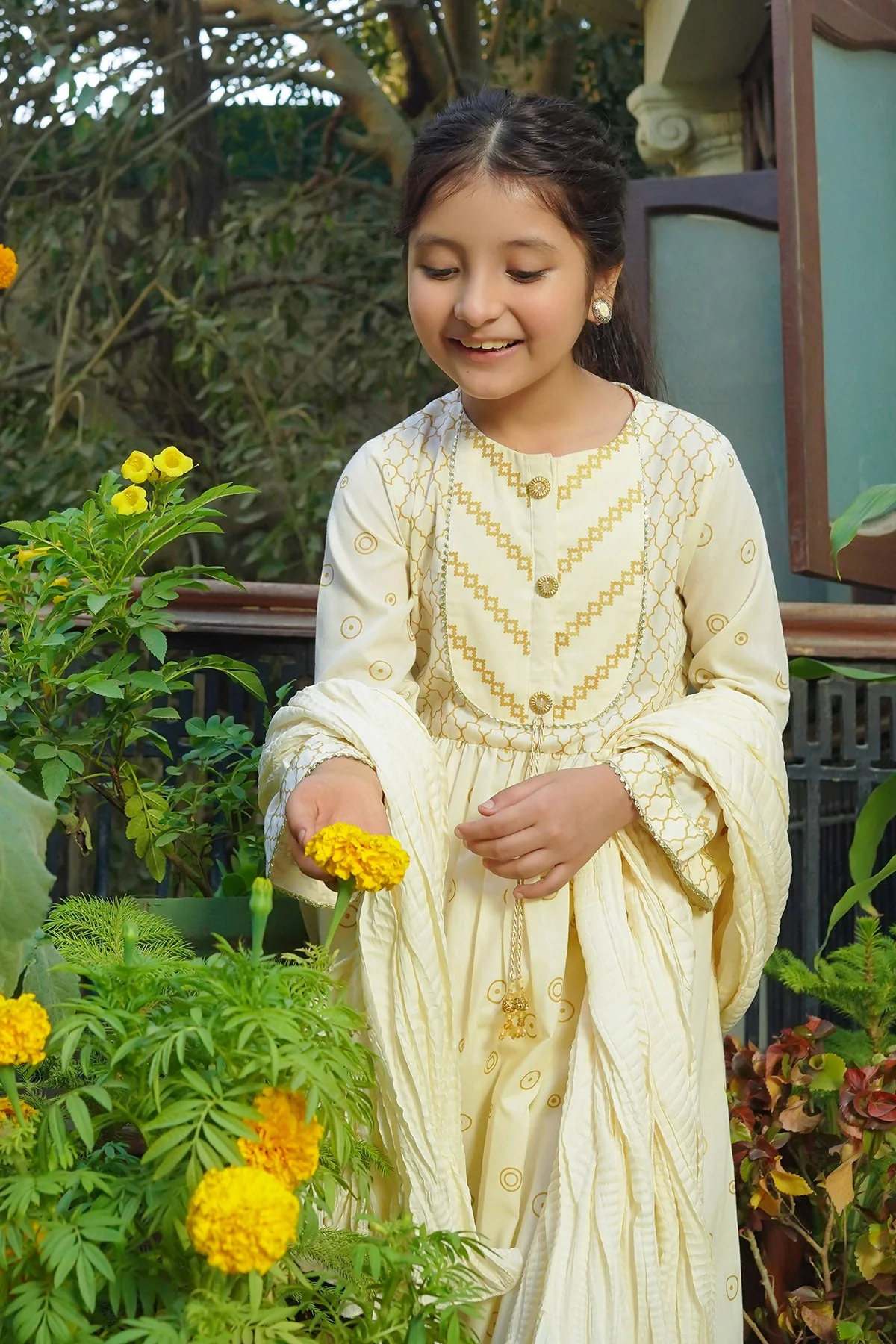 Ochre Clothing Cotton Printed 3 Pc Suit - Image 2