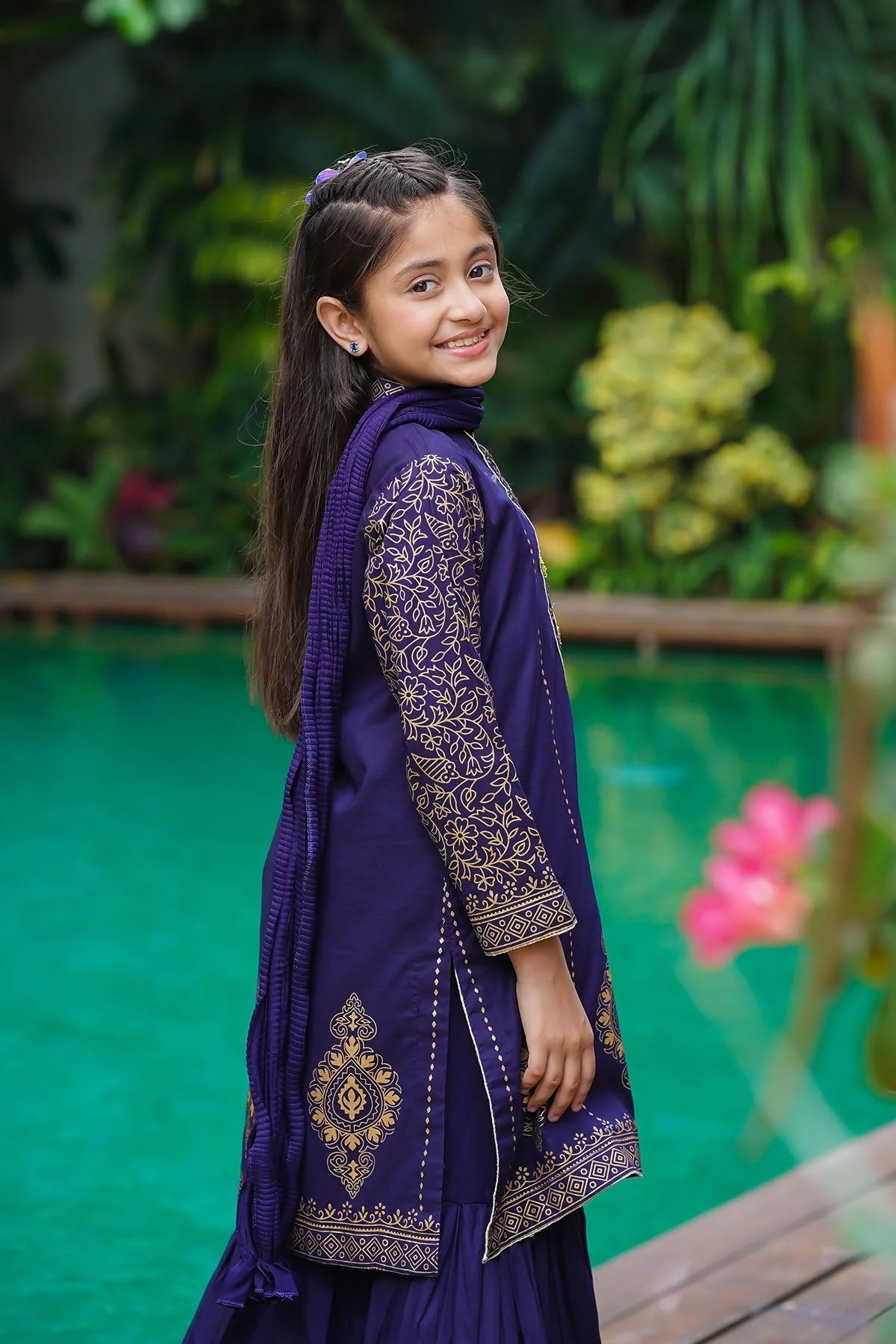 Ochre Clothing Cotton Printed 3 Pc Suit - Image 3