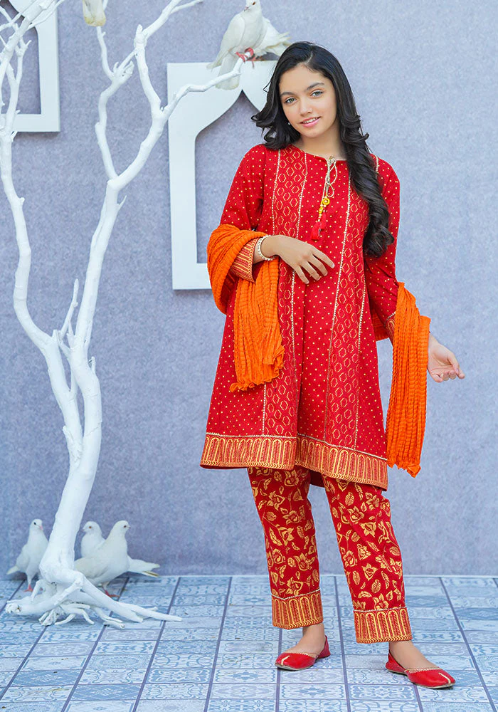 Ochre Clothing Cotton Printed 3 Pc Suit
