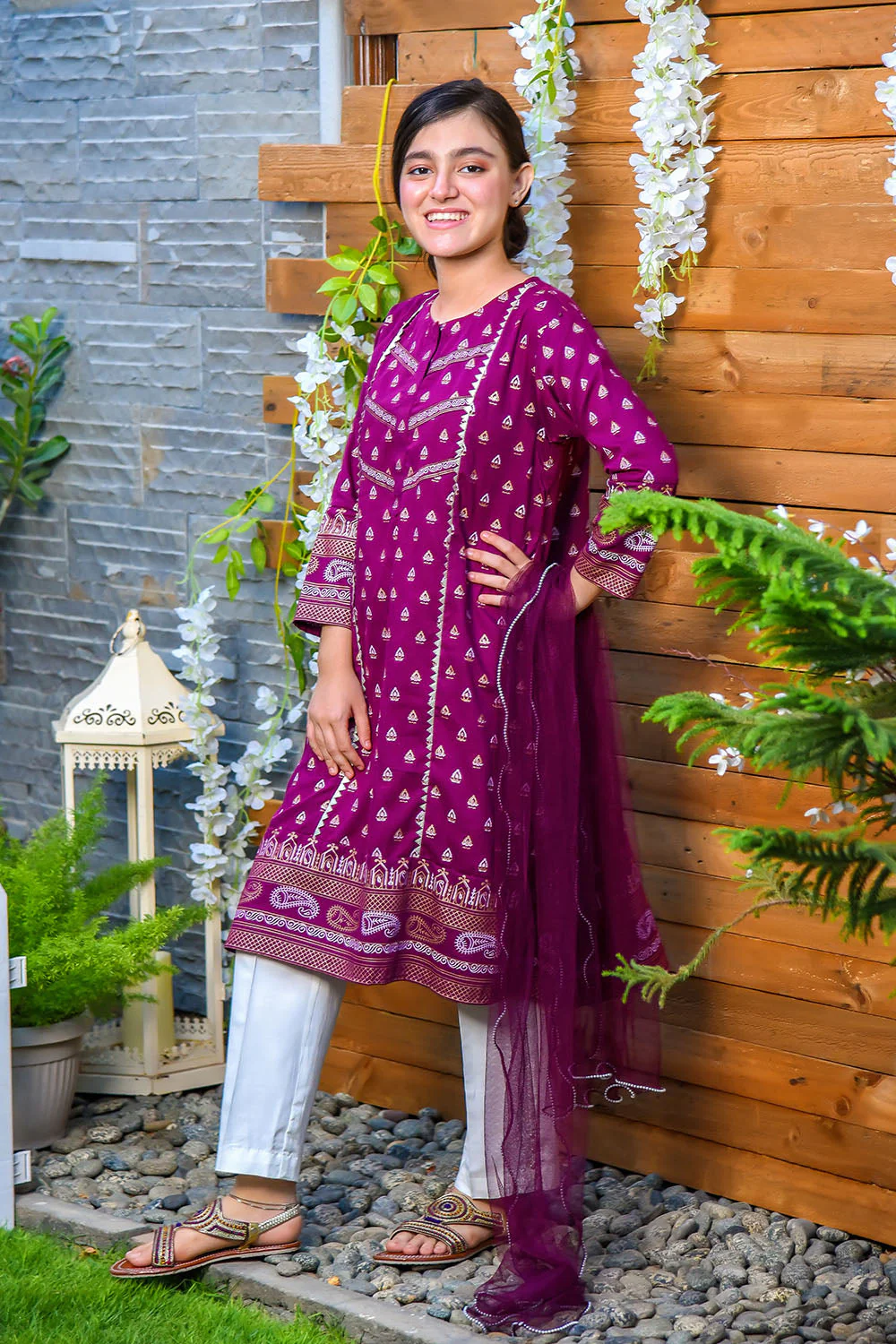Ochre Clothing Cotton Printed 3 Pc Suit