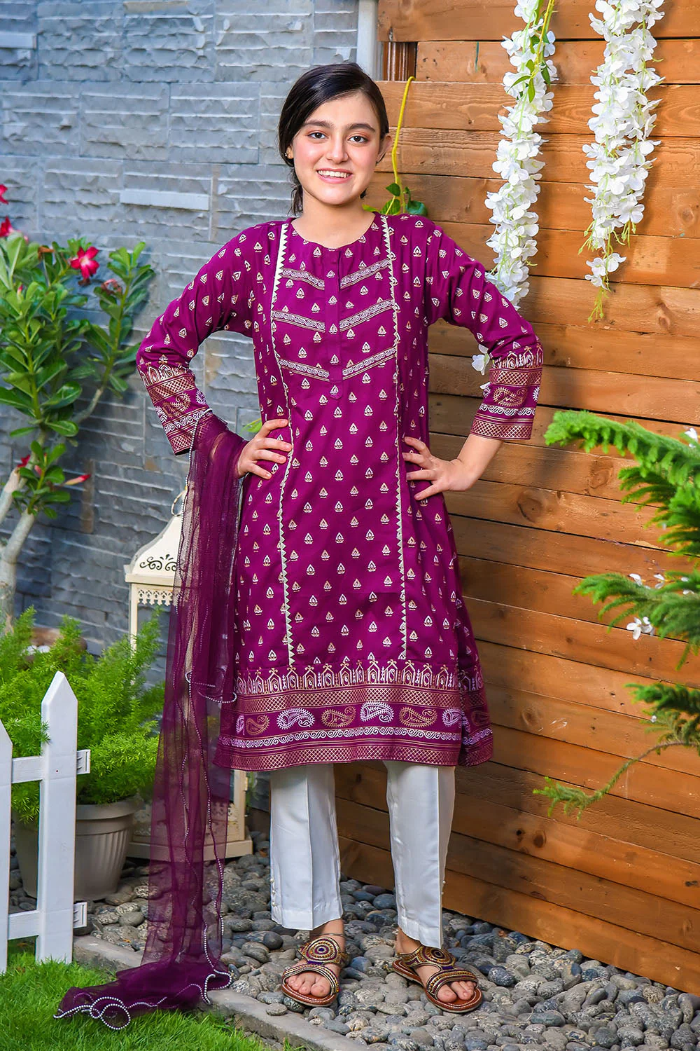 Ochre Clothing Cotton Printed 3 Pc Suit - Image 2