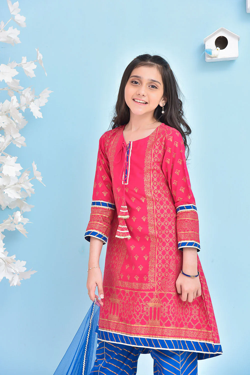 Ochre Clothing Cotton Printed 3 Pc Suit - Image 3