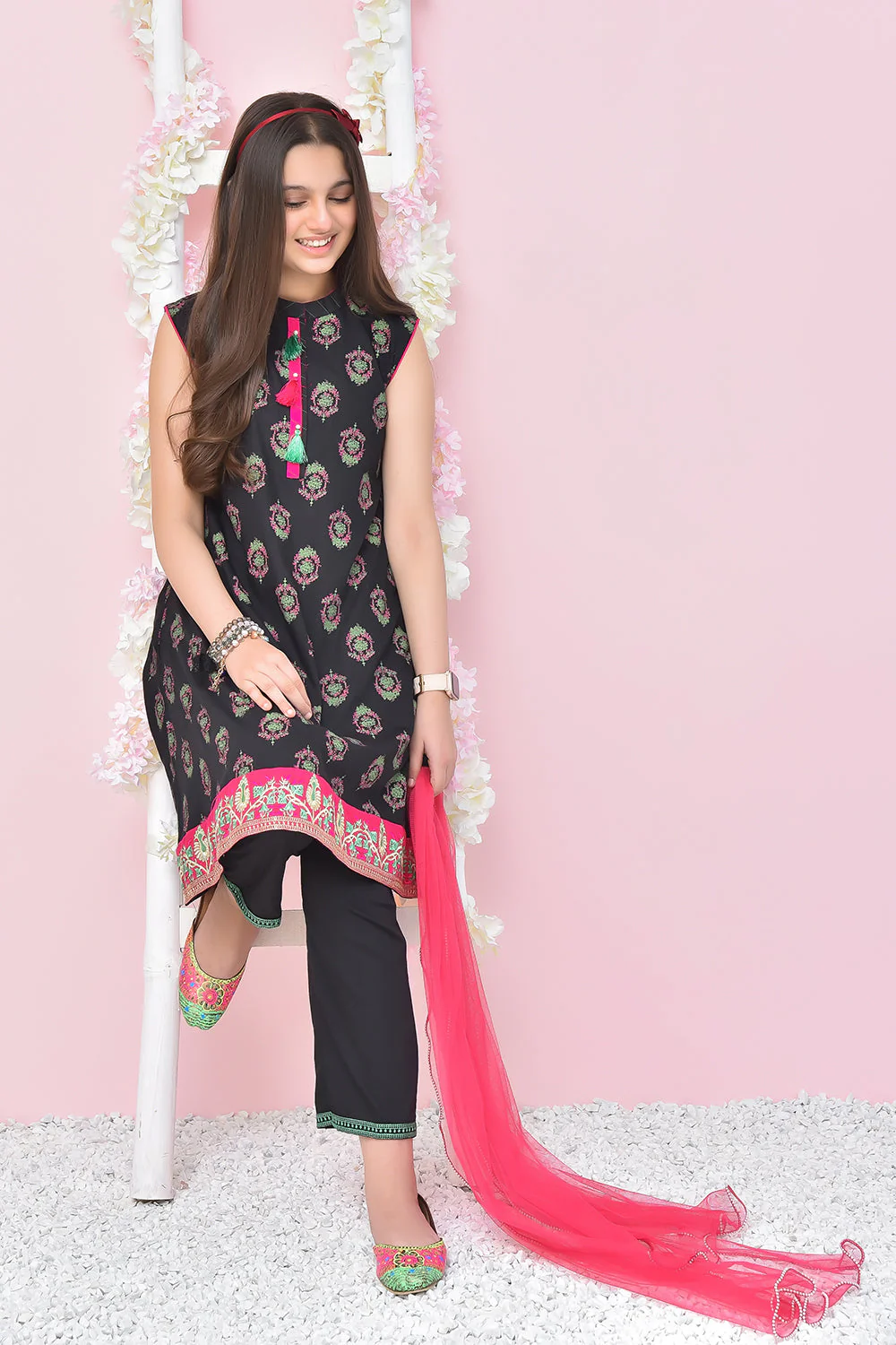 Ochre Clothing Cotton Printed 3 Pc Suit - Image 3