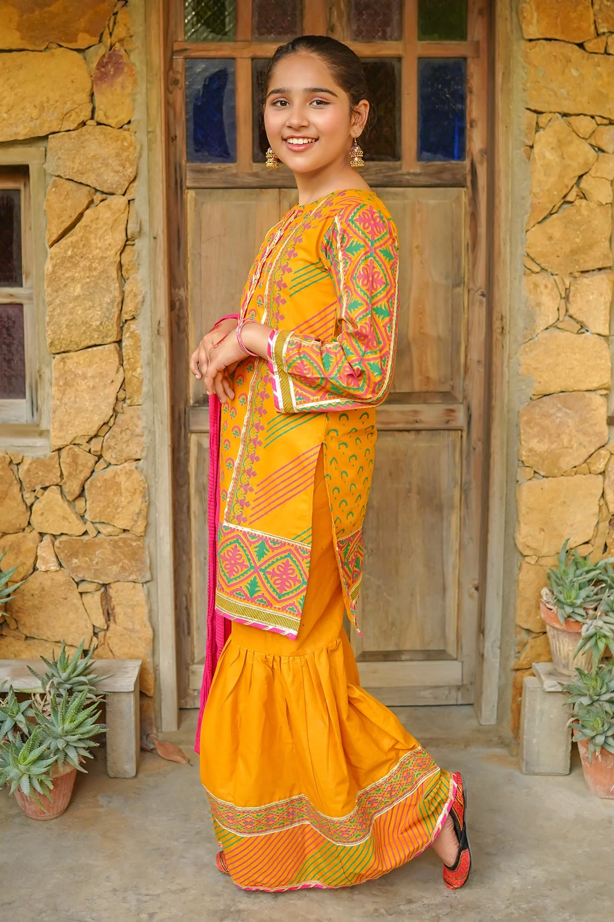 Ochre Clothing Cotton Printed 3 Pc Suit - Image 2