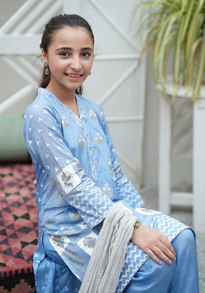 Ochre Clothing Cotton Silk Block Printed 3 Pc Suit - Image 4