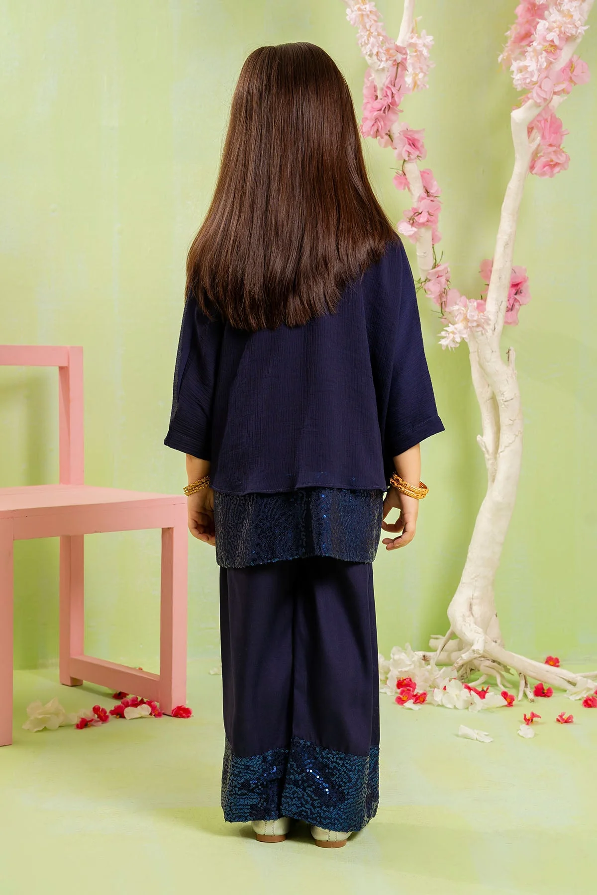 Ochre Clothing Chiffon Sequence Embroidered 2 Pc Suit - Image 4