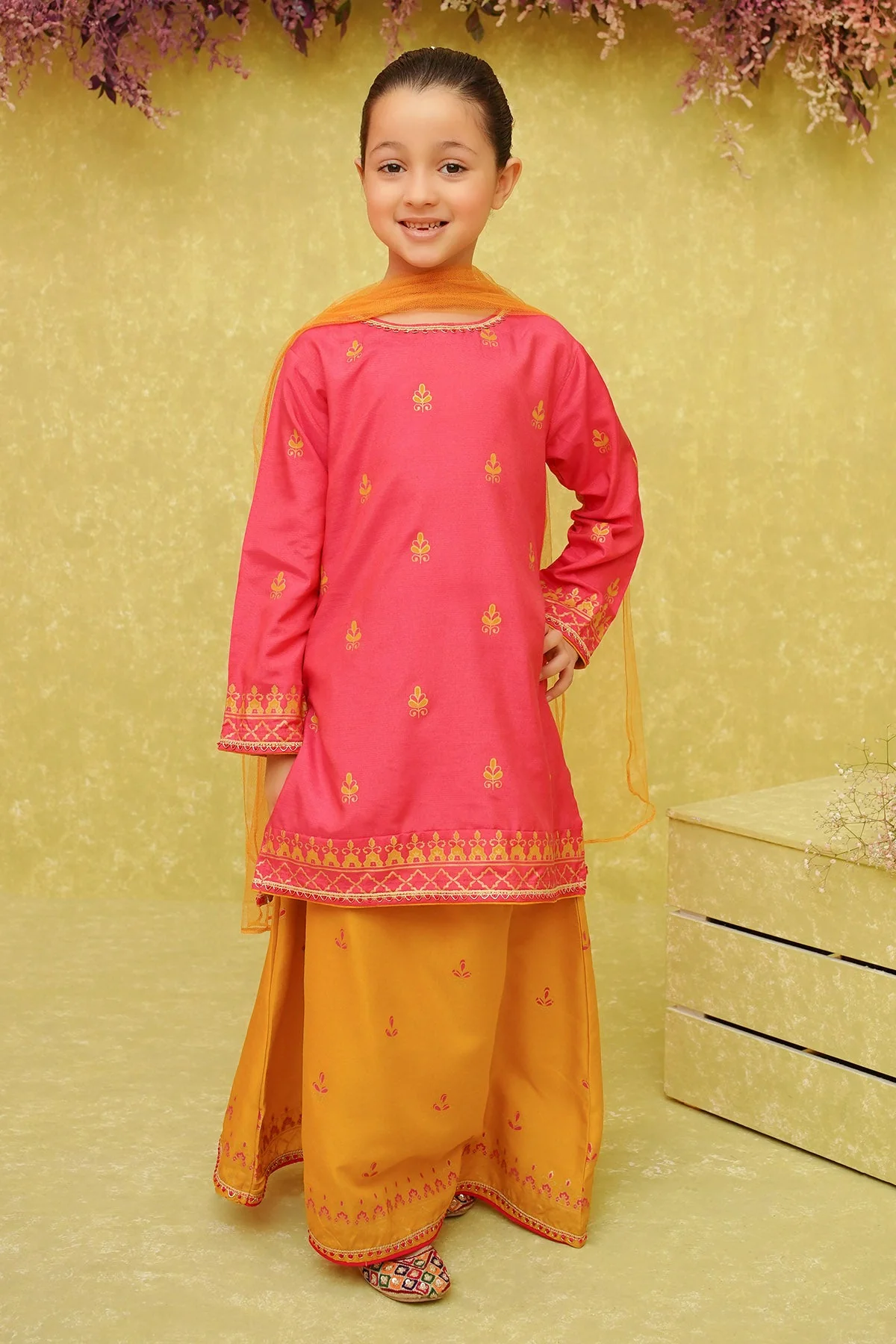 Ochre Clothing Cotton Silk Printed 3 Pc Suit - Image 2