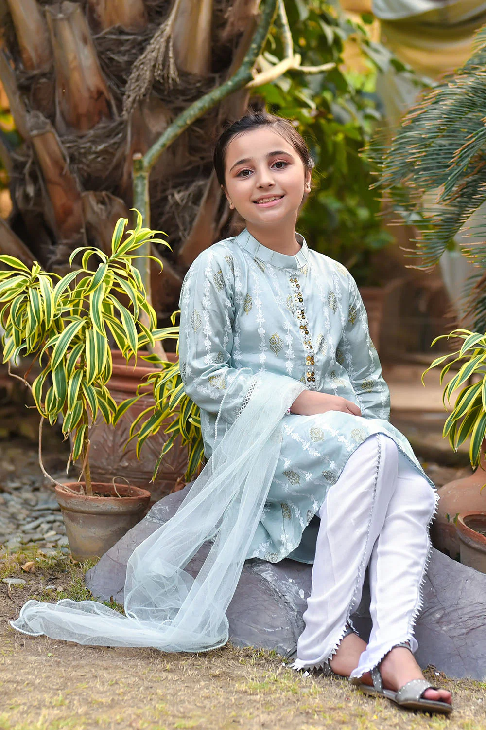 Ochre Clothing Cotton Silk Printed 3 Pc Suit - Image 3