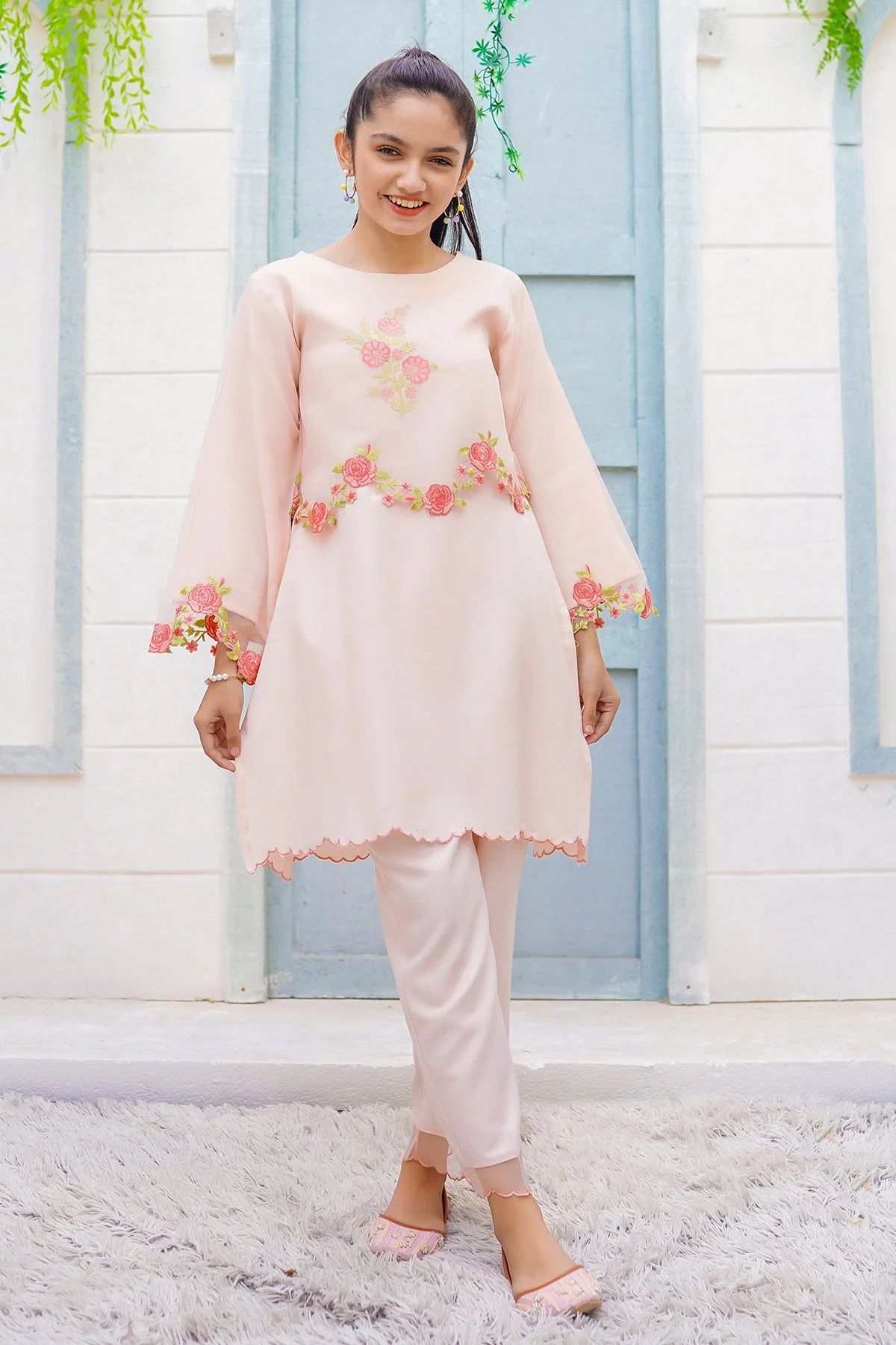 Ochre Clothing Cotton Viscose Embroidered 2 Pc Suit
