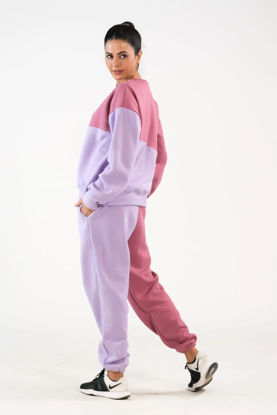Sprinkles Stitched 2 Piece Winter Co Ord Sets Women Suit-Cozy Lilac/Tea Pink - 2pcs?Co-Ord?Set - Image 2