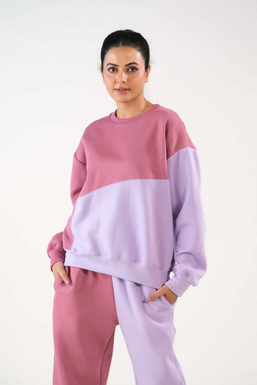 Sprinkles Stitched 2 Piece Winter Co Ord Sets Women Suit-Cozy Lilac/Tea Pink - 2pcs?Co-Ord?Set - Image 8