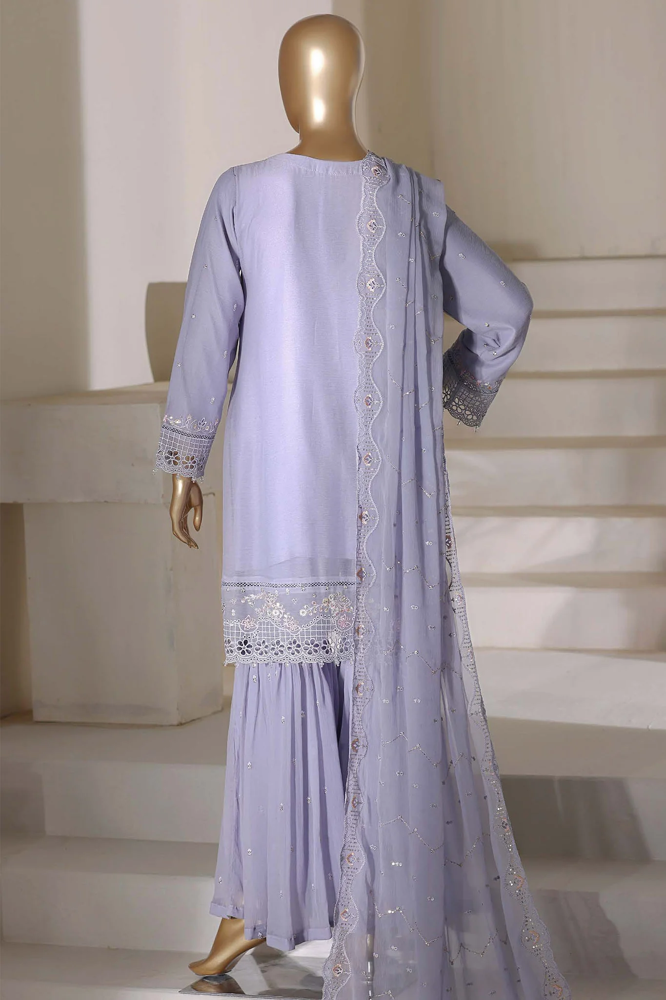 Afsany By Sada Bahar Stitched 3 Piece Luxury Chiffon Vol-01 Suit-CR-32-Grey - Image 3