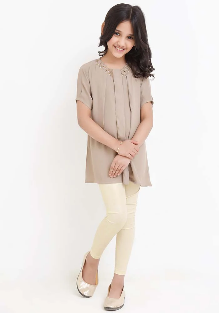 Ochre Clothing Crepe Hand Work Top