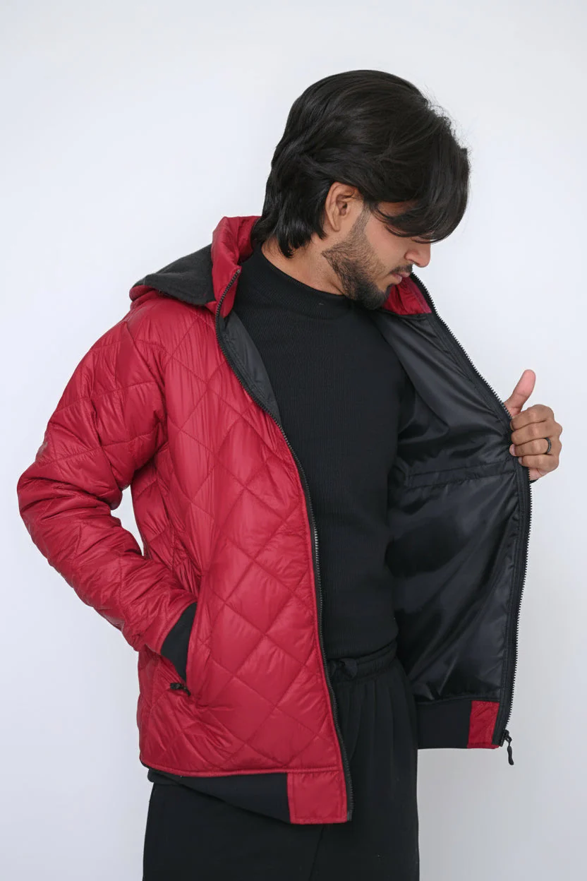 Winter Men's Core By Suitsu Stitched Western Suit-Crimson Shield Puffer - Image 2