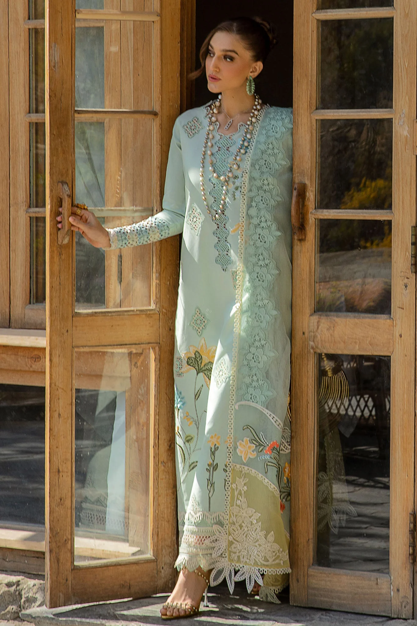 Crimson Unstitched 3 Piece Fancy Emb Lawn Suit-04-B-Into The Wild - Image 2