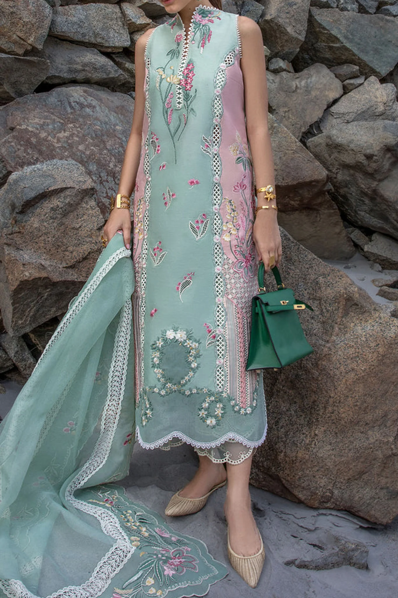 Crimson Unstitched 3 Piece Fancy Emb Lawn Suit-06-A-Sun Kissed