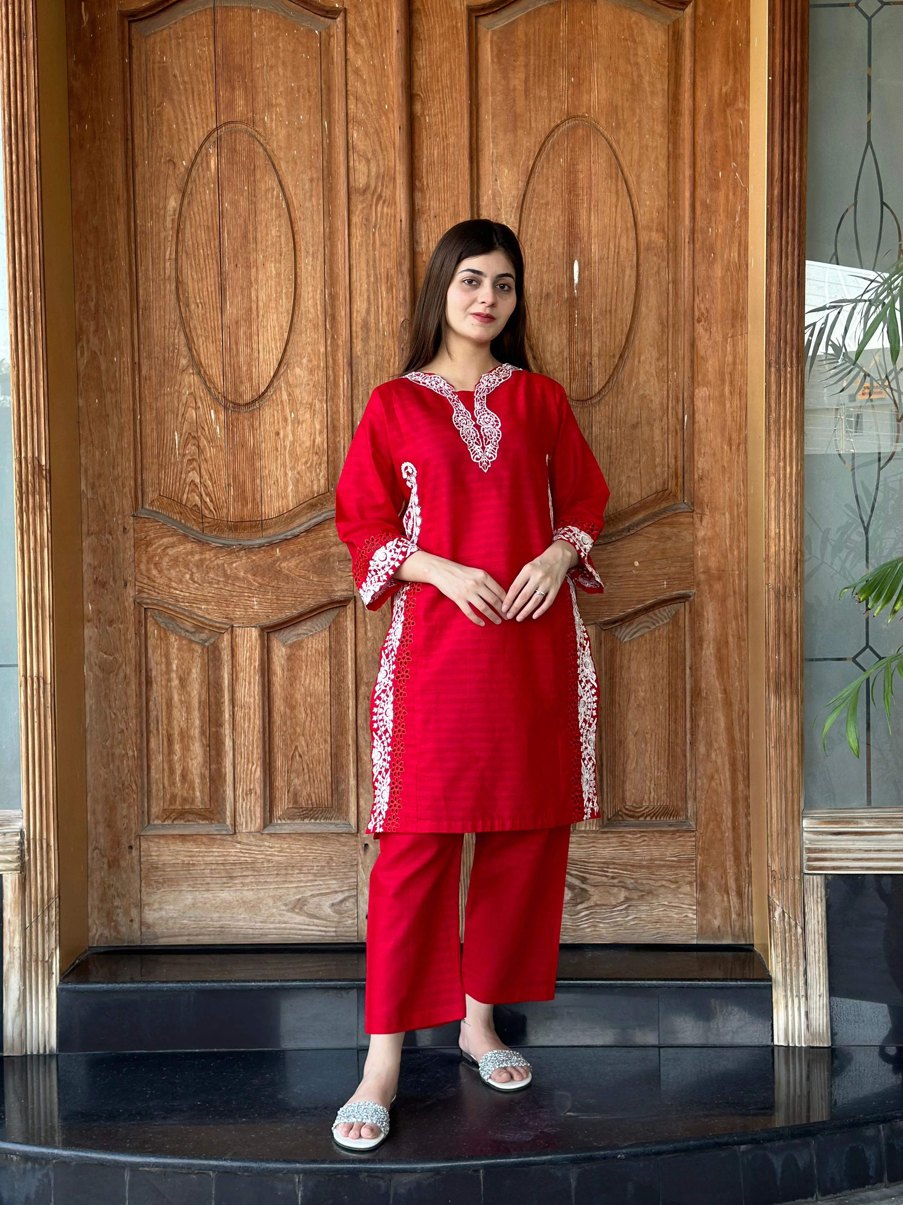 Zaib E Hoor Cutwork Stitched 2p Suit - Image 13
