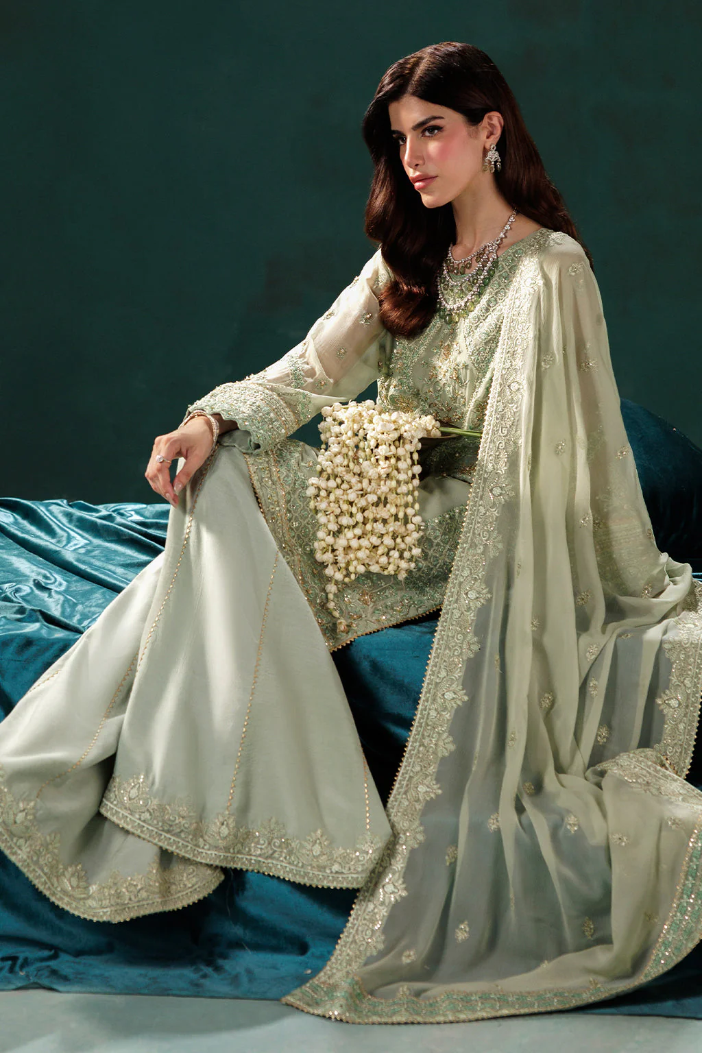 Panache By Meeral Official Unstitched 3 Piece Luxury Chiffon Formals Suit-D-09 - Image 9