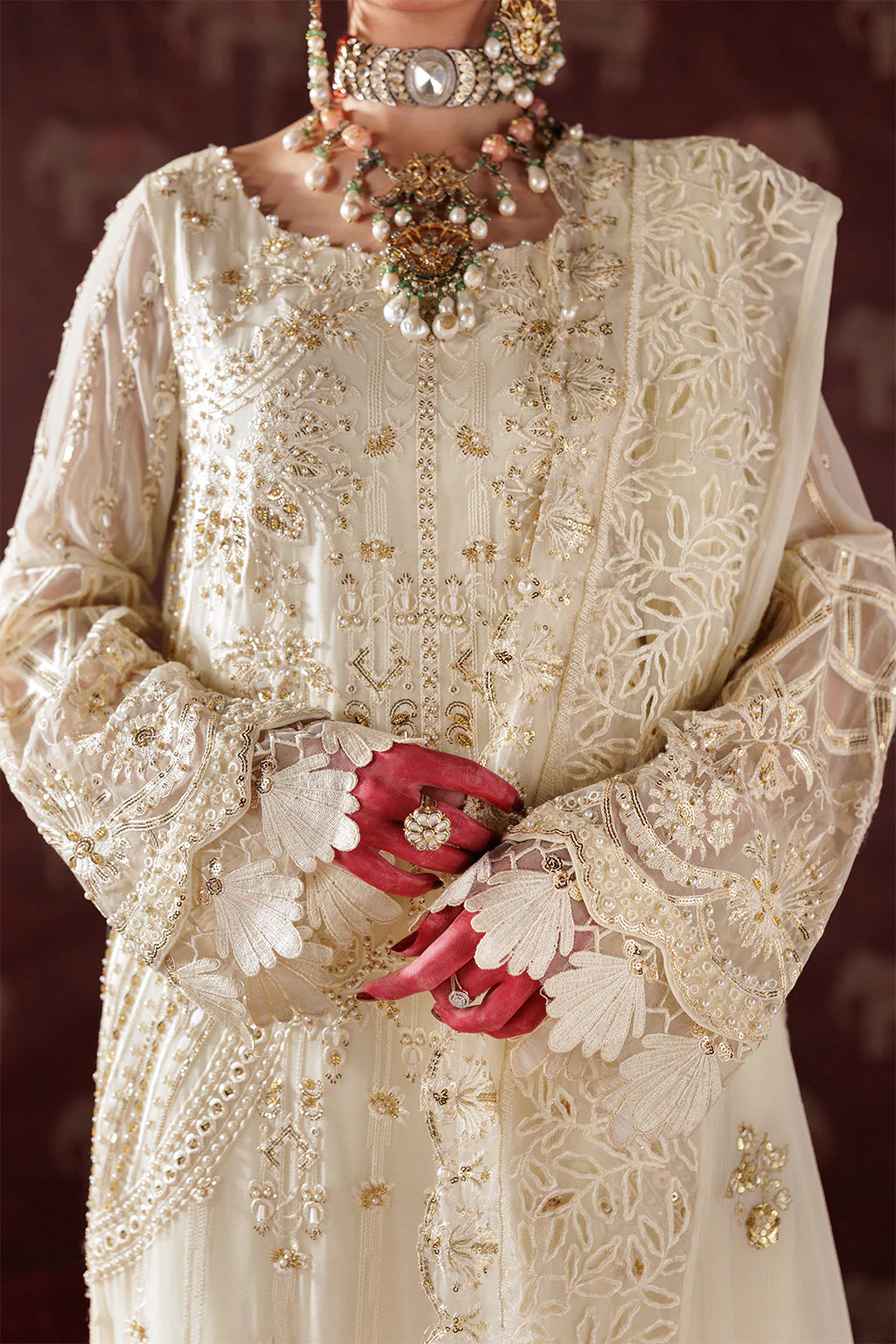Panache By Meeral Official Unstitched 3 Piece Luxury Chiffon Formals Suit-D-10 - Image 4