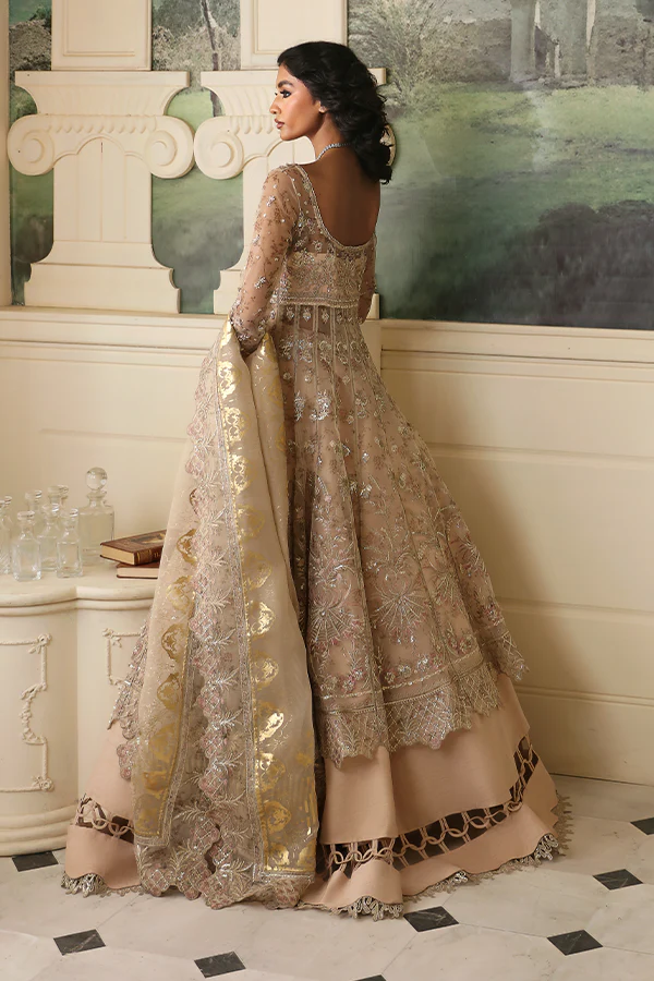 Nyra Unstitched 3 Piece Wedding Festive Suit-Dahlia - Image 2