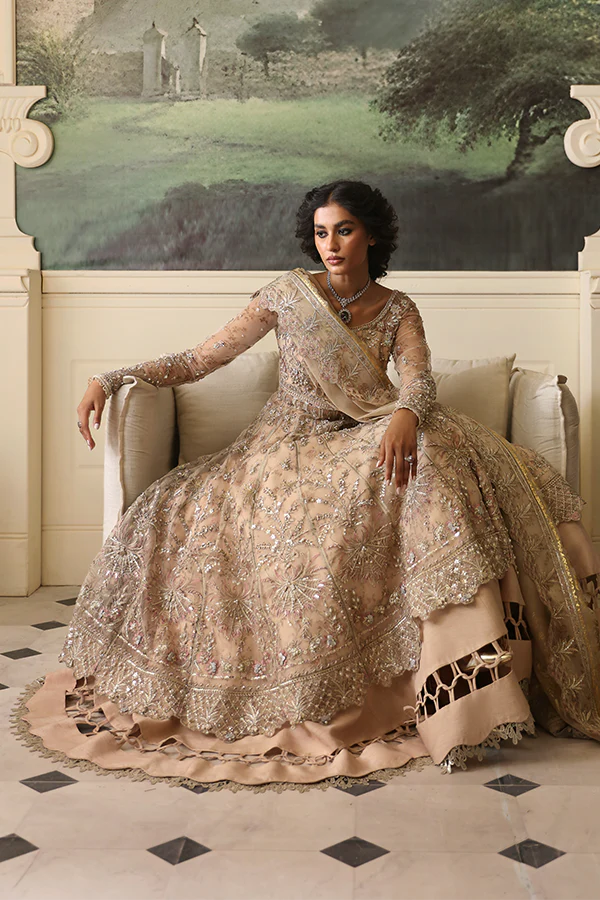 Nyra Unstitched 3 Piece Wedding Festive Suit-Dahlia - Image 6