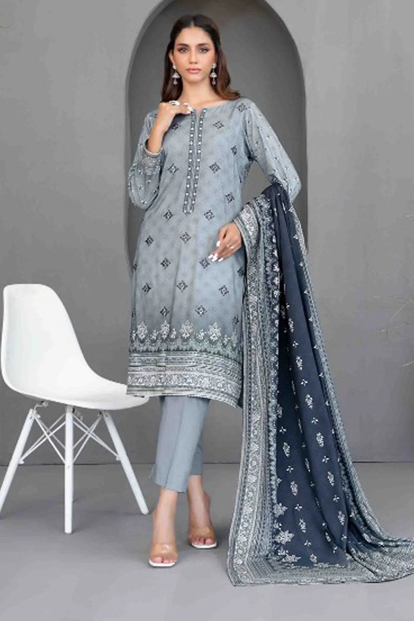 Daleesha By Tawakkal Unstitched 3 Piece Digital Printed Staple Suit-D-3988